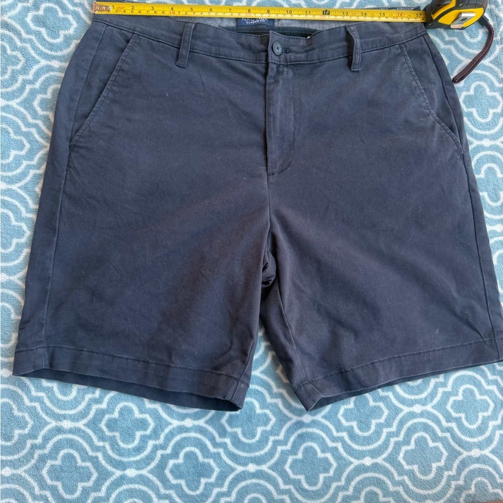 Nautica Dark Blue Flat Front Shorts Size 34W